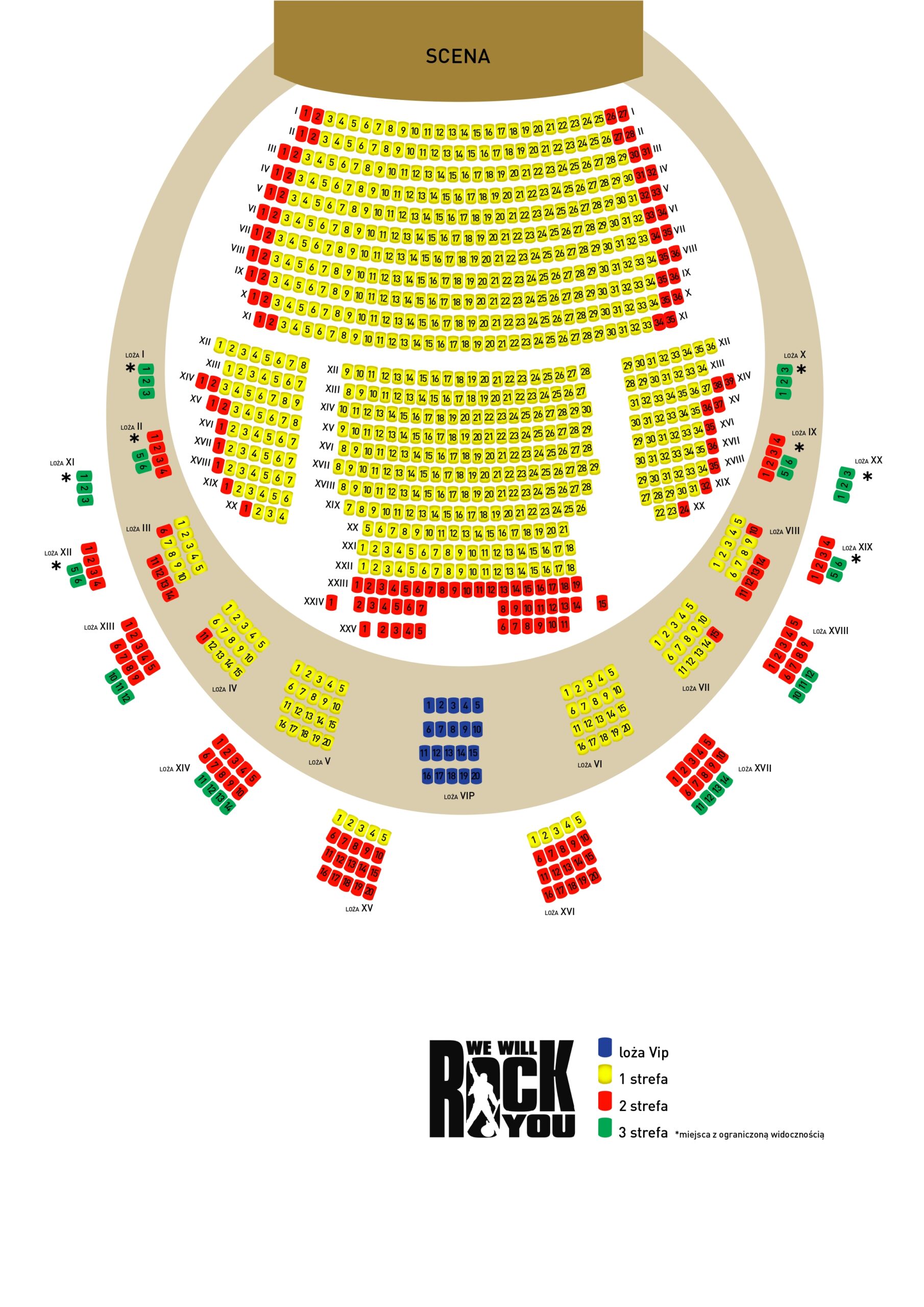 Plan widowni - Duża Scena. Teatr Muzyczny ROMA